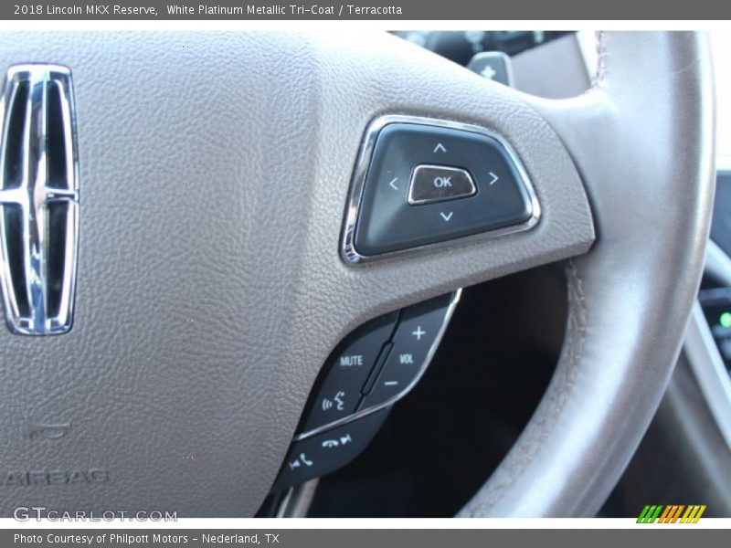 White Platinum Metallic Tri-Coat / Terracotta 2018 Lincoln MKX Reserve