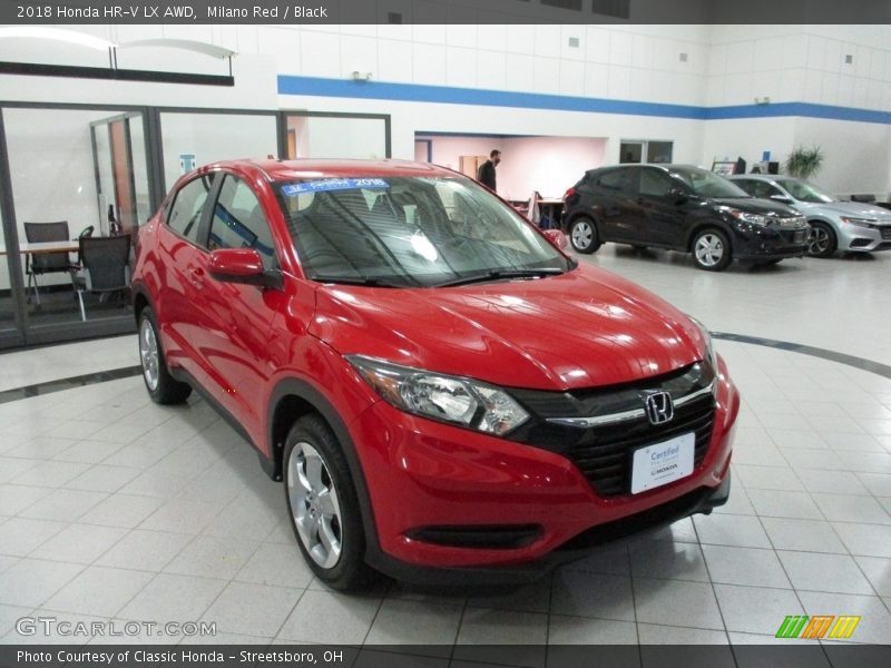 Milano Red / Black 2018 Honda HR-V LX AWD