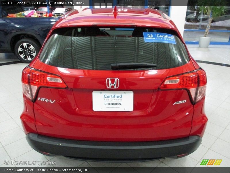 Milano Red / Black 2018 Honda HR-V LX AWD