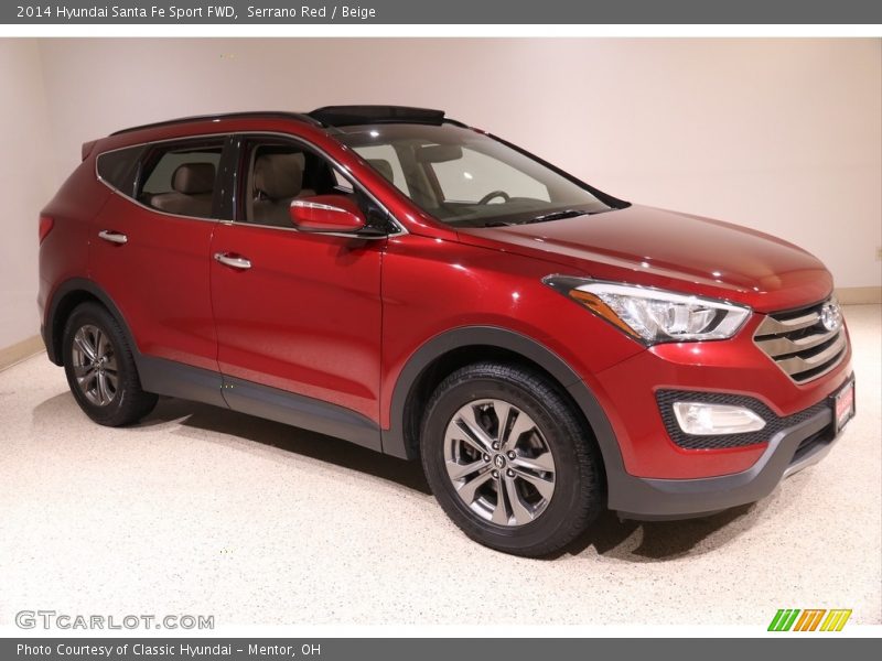 Serrano Red / Beige 2014 Hyundai Santa Fe Sport FWD