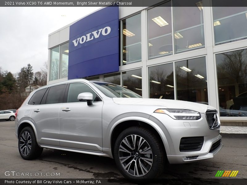 Bright Silver Metallic / Charcoal 2021 Volvo XC90 T6 AWD Momentum