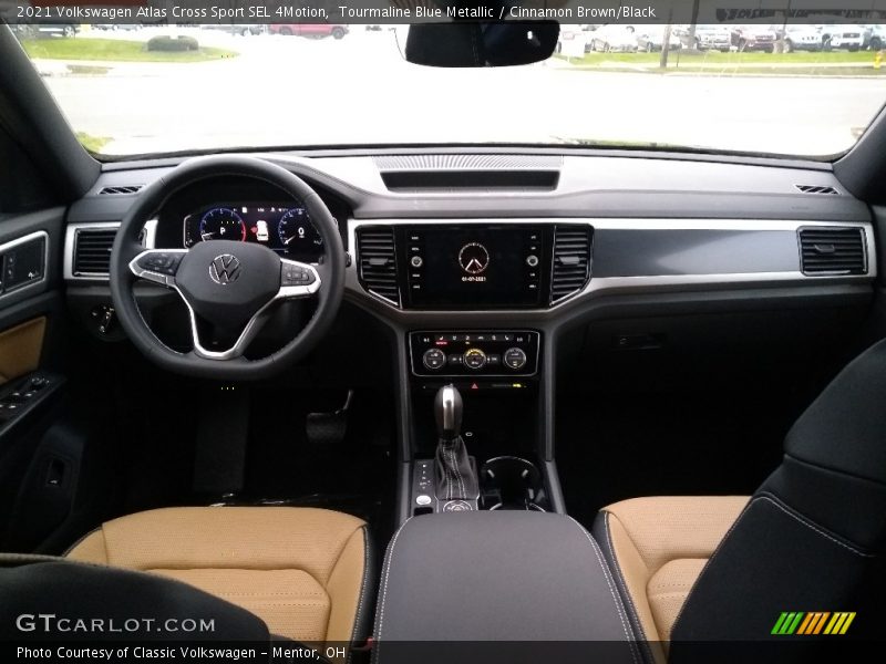 Tourmaline Blue Metallic / Cinnamon Brown/Black 2021 Volkswagen Atlas Cross Sport SEL 4Motion