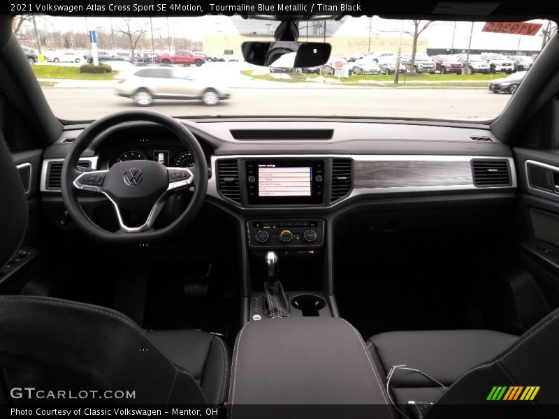 Tourmaline Blue Metallic / Titan Black 2021 Volkswagen Atlas Cross Sport SE 4Motion