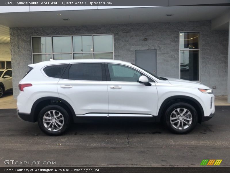 Quartz White / Espresso/Gray 2020 Hyundai Santa Fe SEL AWD