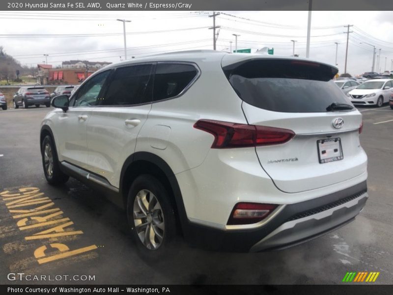 Quartz White / Espresso/Gray 2020 Hyundai Santa Fe SEL AWD