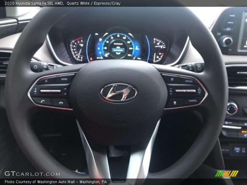 Quartz White / Espresso/Gray 2020 Hyundai Santa Fe SEL AWD