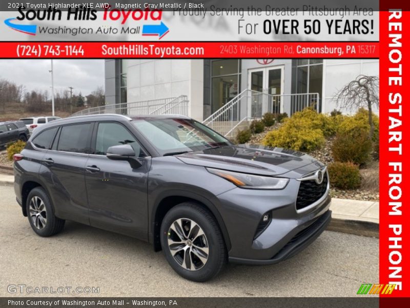 Magnetic Gray Metallic / Black 2021 Toyota Highlander XLE AWD