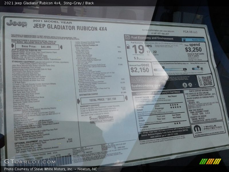 Sting-Gray / Black 2021 Jeep Gladiator Rubicon 4x4