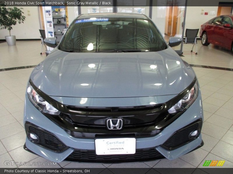 Sonic Gray Metallic / Black 2018 Honda Civic Sport Hatchback