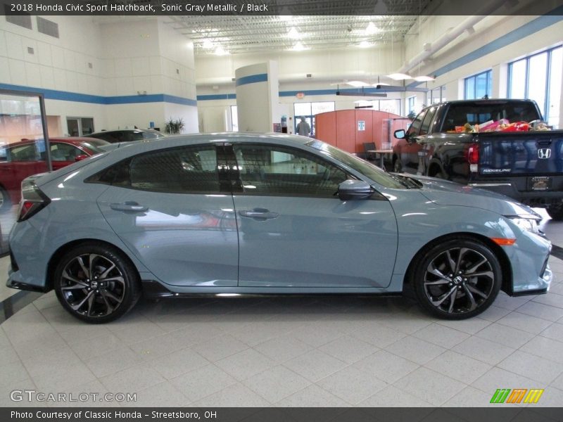Sonic Gray Metallic / Black 2018 Honda Civic Sport Hatchback