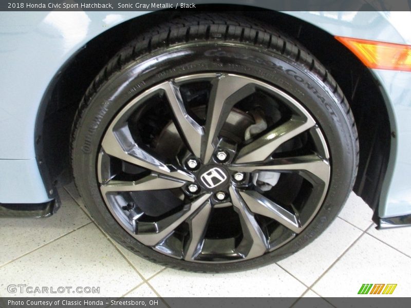 Sonic Gray Metallic / Black 2018 Honda Civic Sport Hatchback