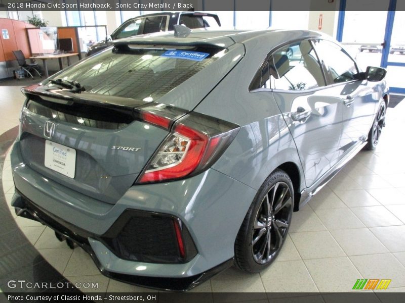 Sonic Gray Metallic / Black 2018 Honda Civic Sport Hatchback