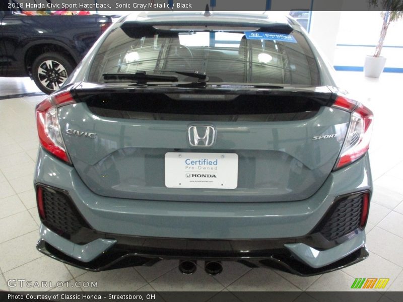 Sonic Gray Metallic / Black 2018 Honda Civic Sport Hatchback