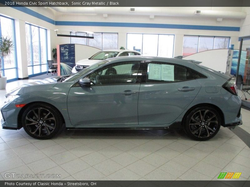 Sonic Gray Metallic / Black 2018 Honda Civic Sport Hatchback
