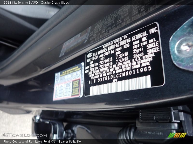 2021 Sorento S AWD Gravity Gray Color Code KDG