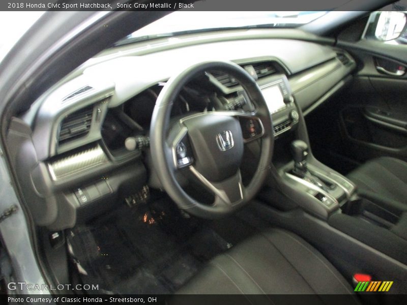 Sonic Gray Metallic / Black 2018 Honda Civic Sport Hatchback
