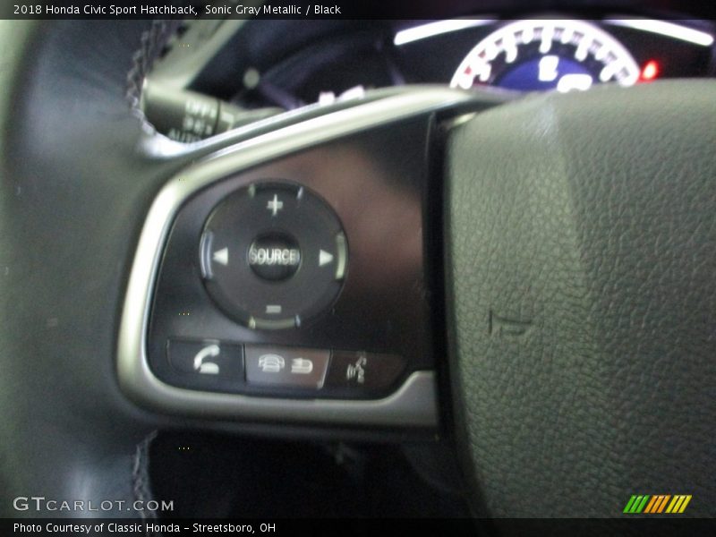 Sonic Gray Metallic / Black 2018 Honda Civic Sport Hatchback