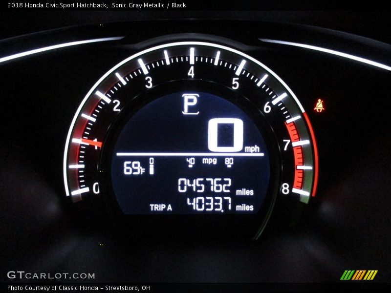 Sonic Gray Metallic / Black 2018 Honda Civic Sport Hatchback
