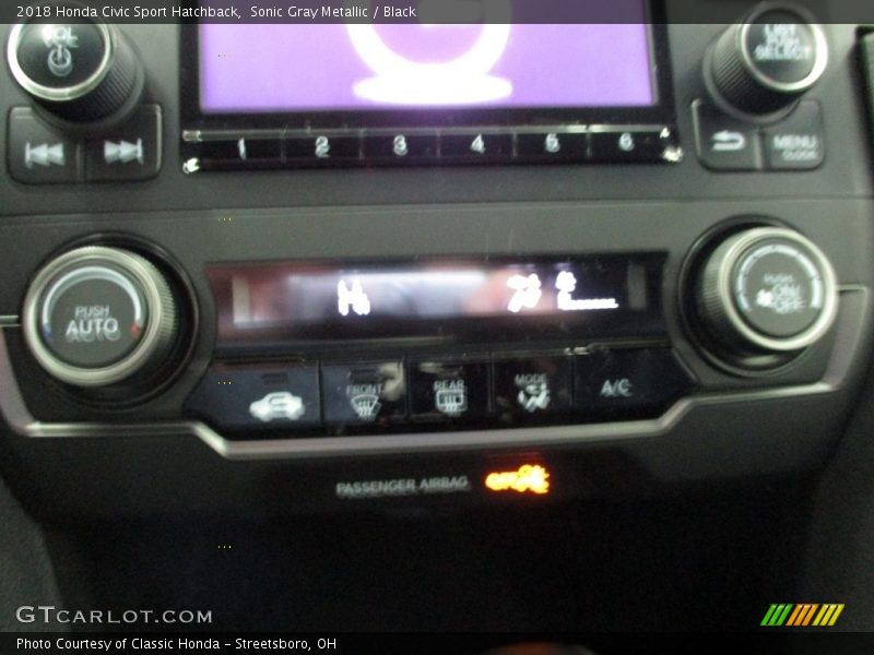 Sonic Gray Metallic / Black 2018 Honda Civic Sport Hatchback