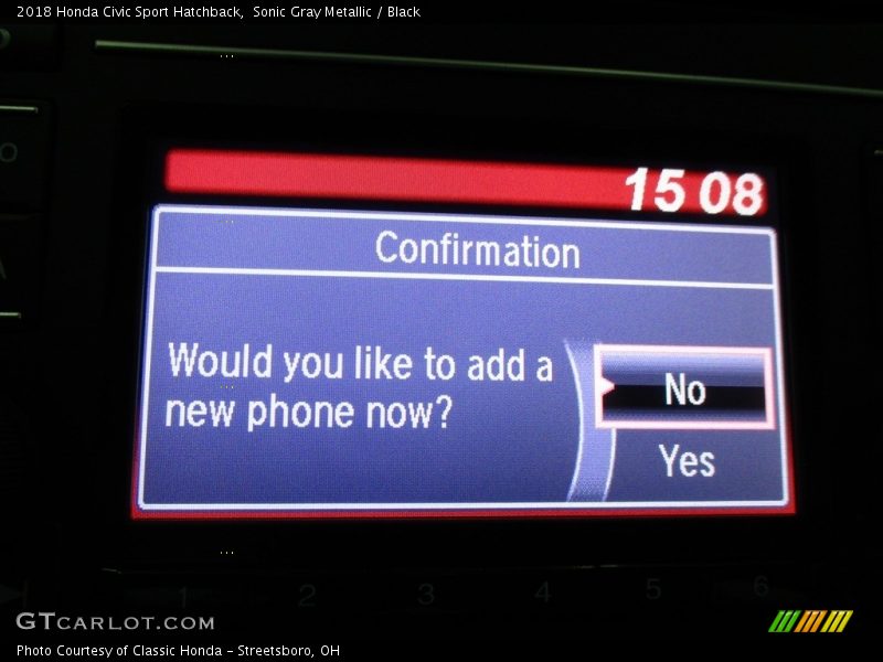 Sonic Gray Metallic / Black 2018 Honda Civic Sport Hatchback
