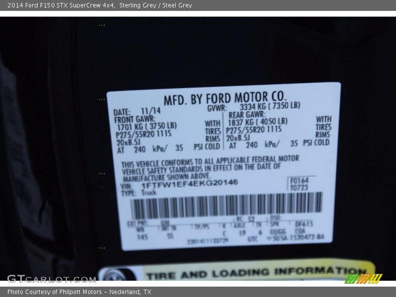 Sterling Grey / Steel Grey 2014 Ford F150 STX SuperCrew 4x4