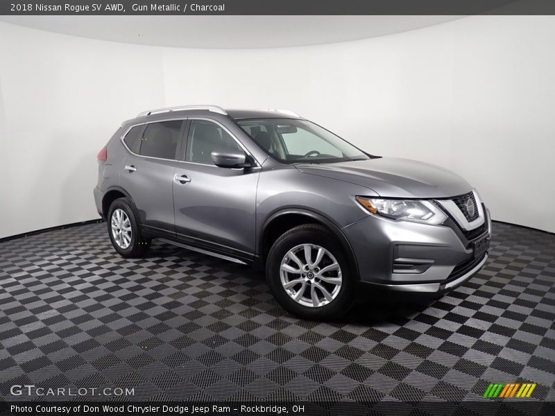 Gun Metallic / Charcoal 2018 Nissan Rogue SV AWD