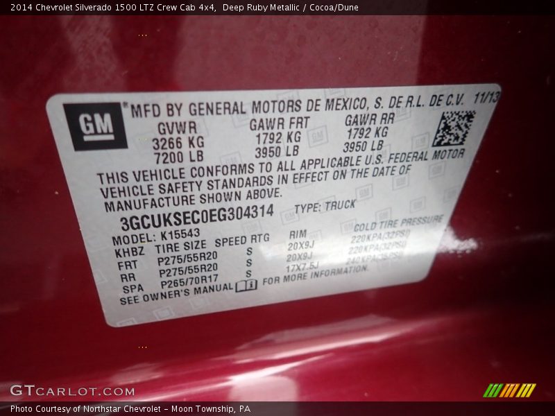 Deep Ruby Metallic / Cocoa/Dune 2014 Chevrolet Silverado 1500 LTZ Crew Cab 4x4