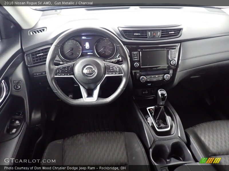 Gun Metallic / Charcoal 2018 Nissan Rogue SV AWD