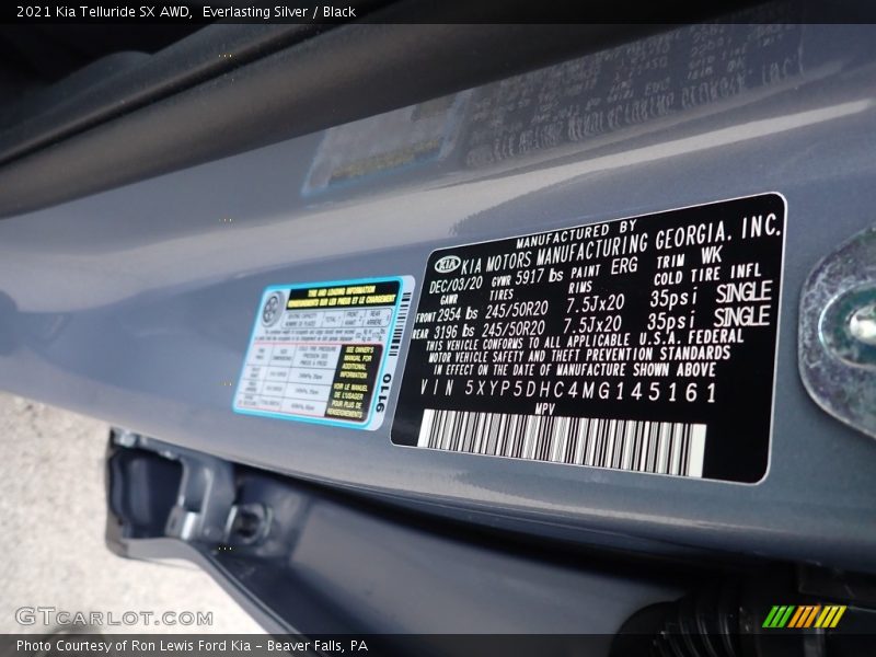 2021 Telluride SX AWD Everlasting Silver Color Code ERG