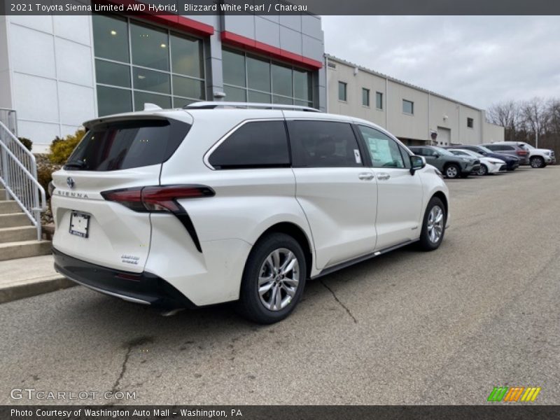 Blizzard White Pearl / Chateau 2021 Toyota Sienna Limited AWD Hybrid