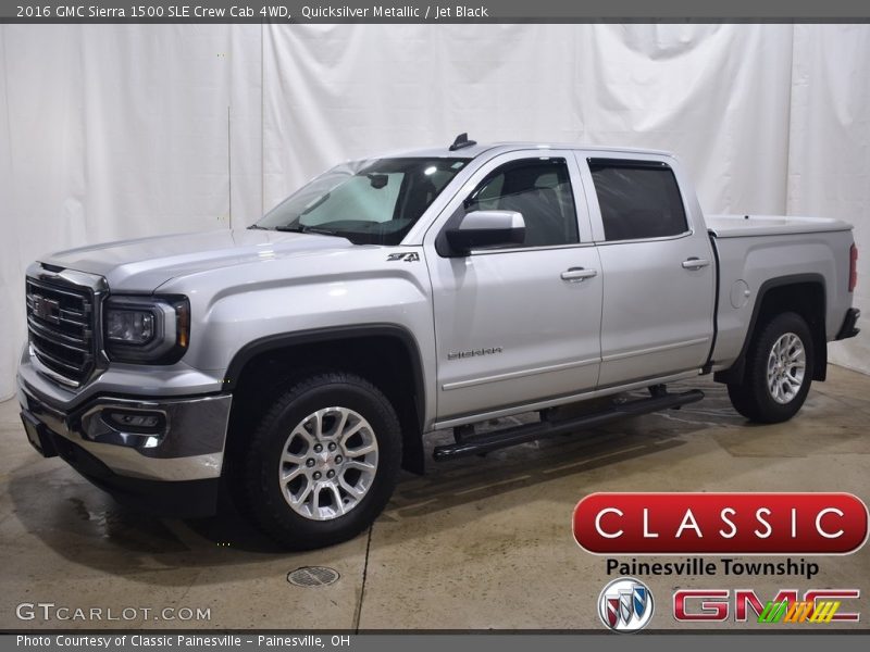 Quicksilver Metallic / Jet Black 2016 GMC Sierra 1500 SLE Crew Cab 4WD