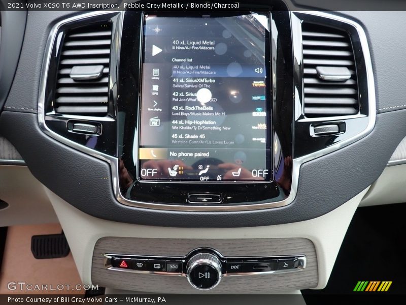 Pebble Grey Metallic / Blonde/Charcoal 2021 Volvo XC90 T6 AWD Inscription