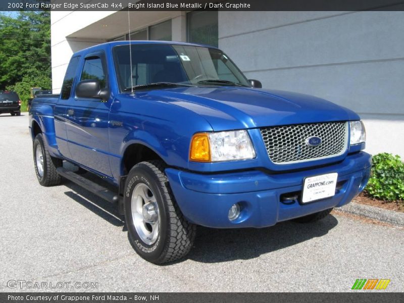 Bright Island Blue Metallic / Dark Graphite 2002 Ford Ranger Edge SuperCab 4x4