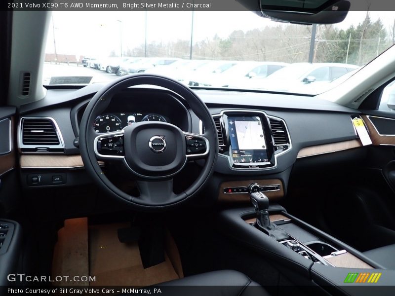 Bright Silver Metallic / Charcoal 2021 Volvo XC90 T6 AWD Momentum