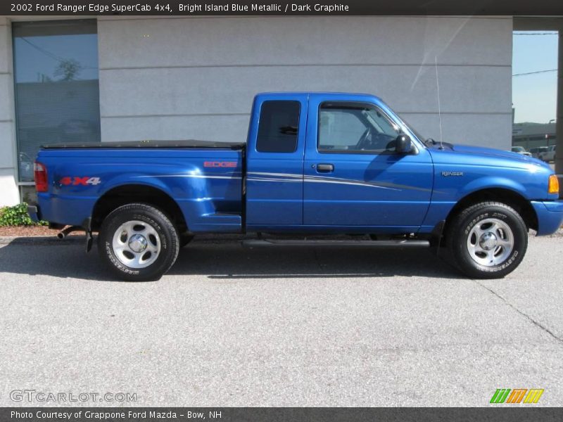 Bright Island Blue Metallic / Dark Graphite 2002 Ford Ranger Edge SuperCab 4x4