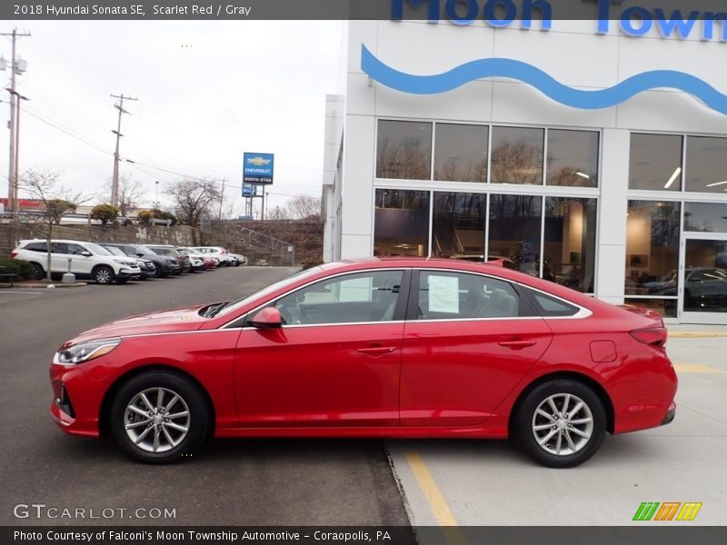 Scarlet Red / Gray 2018 Hyundai Sonata SE