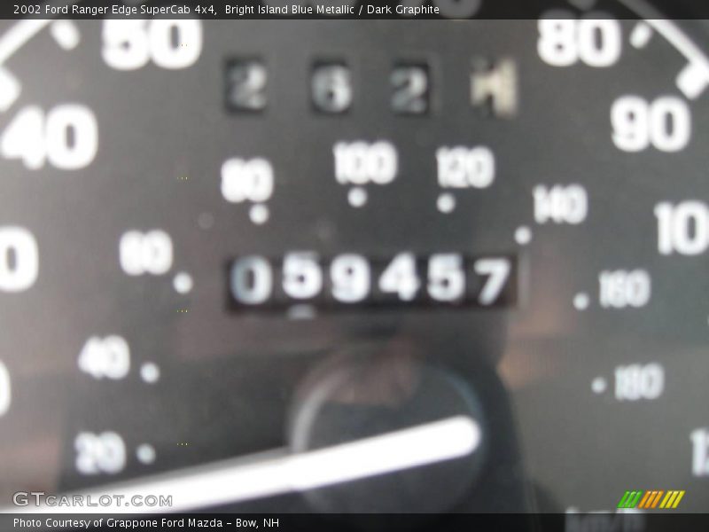 Bright Island Blue Metallic / Dark Graphite 2002 Ford Ranger Edge SuperCab 4x4
