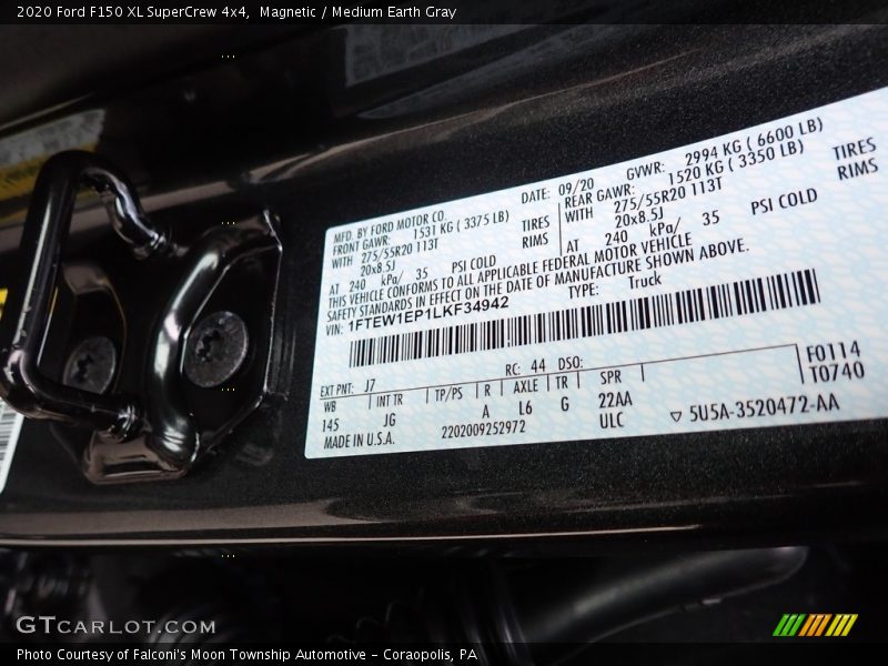 Magnetic / Medium Earth Gray 2020 Ford F150 XL SuperCrew 4x4