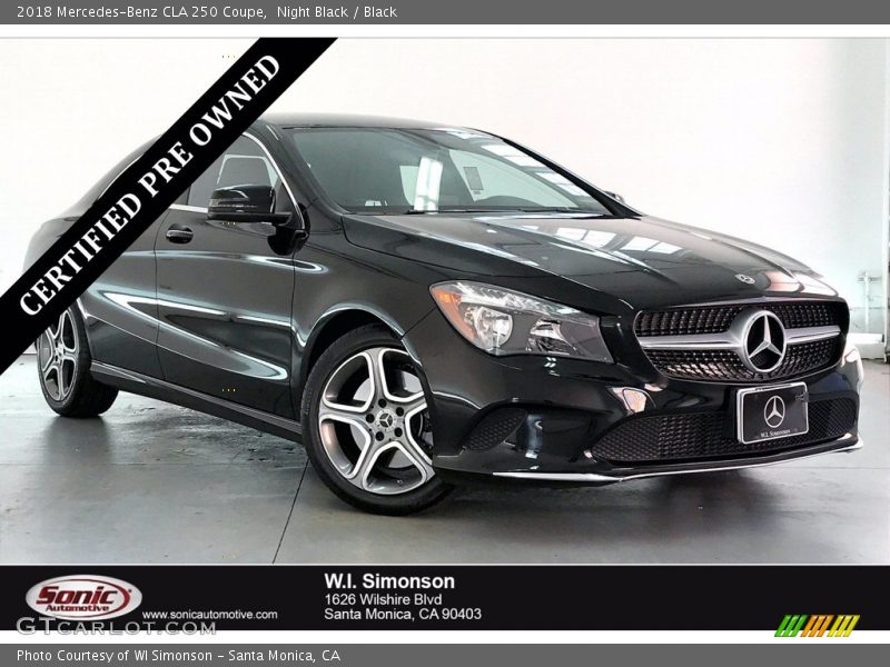 Night Black / Black 2018 Mercedes-Benz CLA 250 Coupe