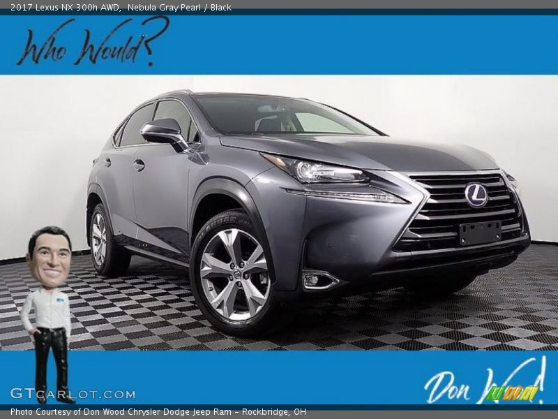 Nebula Gray Pearl / Black 2017 Lexus NX 300h AWD