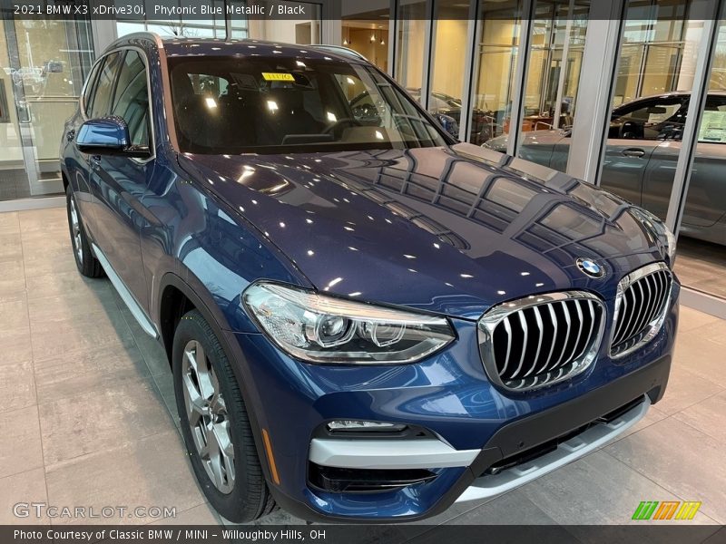 Phytonic Blue Metallic / Black 2021 BMW X3 xDrive30i