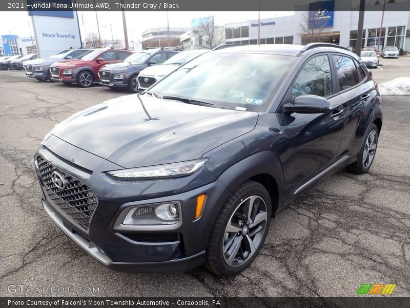 Thunder Gray / Black 2021 Hyundai Kona Ultimate AWD