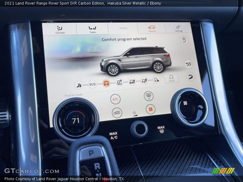 Controls of 2021 Range Rover Sport SVR Carbon Edition