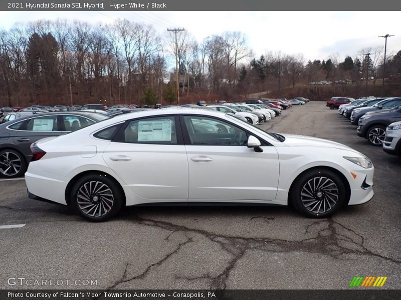 Hyper White / Black 2021 Hyundai Sonata SEL Hybrid