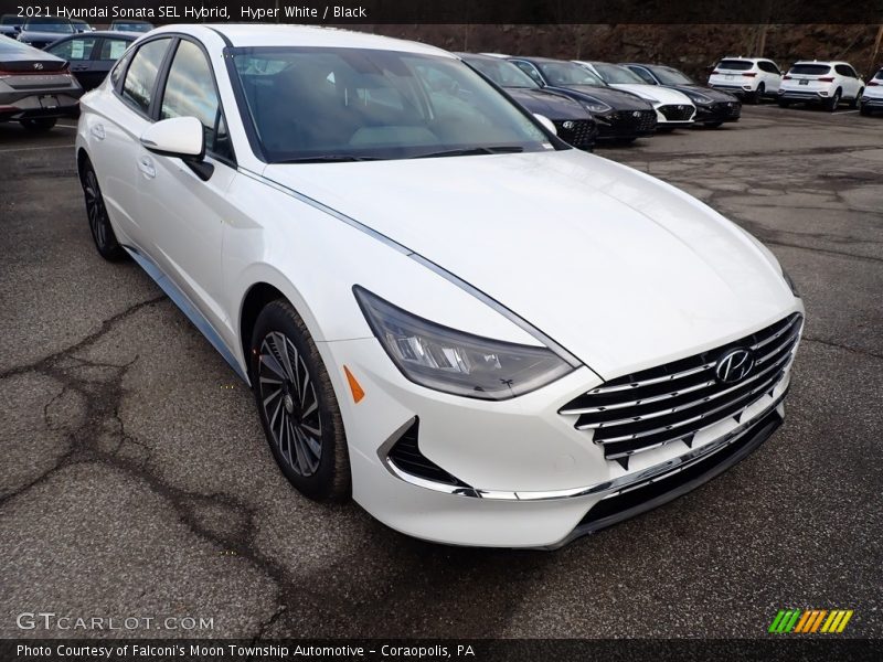 Hyper White / Black 2021 Hyundai Sonata SEL Hybrid