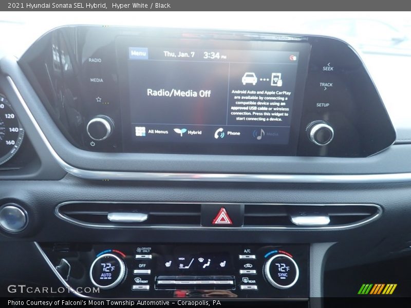 Hyper White / Black 2021 Hyundai Sonata SEL Hybrid