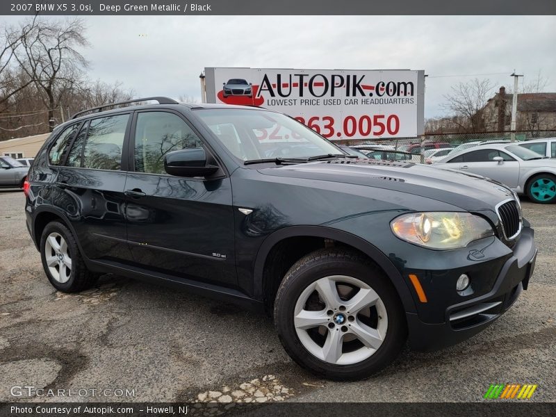 Deep Green Metallic / Black 2007 BMW X5 3.0si