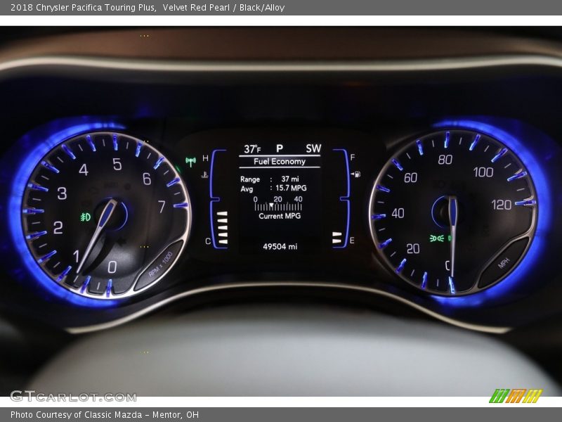 Velvet Red Pearl / Black/Alloy 2018 Chrysler Pacifica Touring Plus