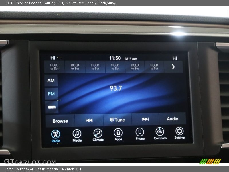 Velvet Red Pearl / Black/Alloy 2018 Chrysler Pacifica Touring Plus