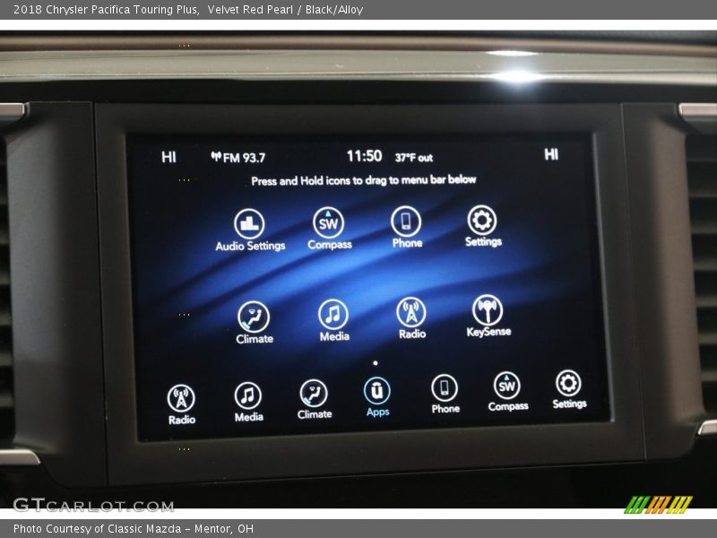 Velvet Red Pearl / Black/Alloy 2018 Chrysler Pacifica Touring Plus